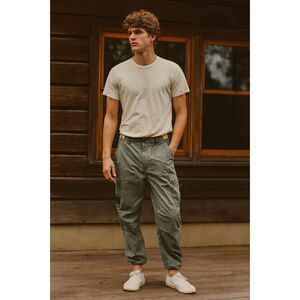 Vintage Abercrombie & Fitch Green Cargo Paratrooper Military Pants Mens Sz Large